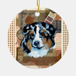 ERNTEDANK AUSTRALIAN SHEPHERD KERAMIK ORNAMENT