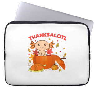 Erntedank Axolotl Thanksalotl Salamander Türkei Laptopschutzhülle