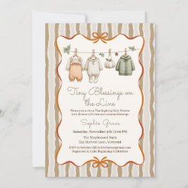 Erntedank Baby Shower Girl | Gemütliche Wäschelein Einladung