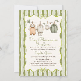 Erntedank Baby Shower Girl | Gemütliche Wäschelein Einladung