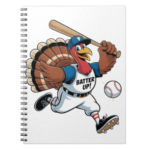 Erntedank Baseball Türkei Batter Gobbler Notizblock