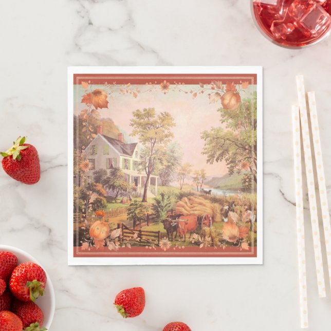 Erntedank Bauern Zuhause Harvest Serviette (Beispiel)