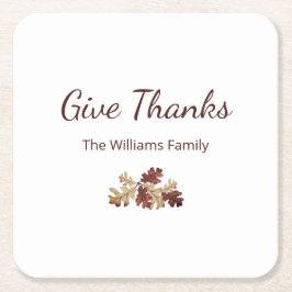 Erntedank bedanken sich bei Herbst-Folien Rechteckiger Pappuntersetzer