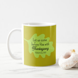 Erntedank Bibel Verse Grüne Blätter Autumm Olivenö Kaffeetasse
