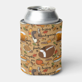 Erntedank, Bier, Türkei & Fußball Design Dosenkühler