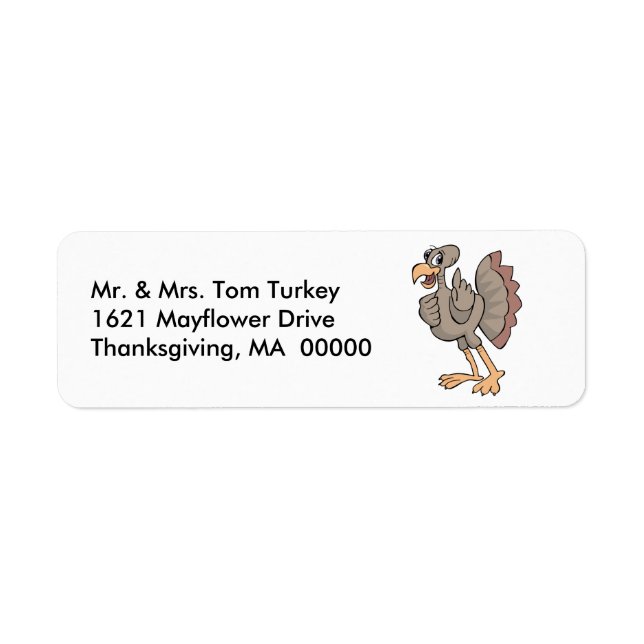 Erntedank Big Turkey Rücksendeadresse Sticker (Vorne)