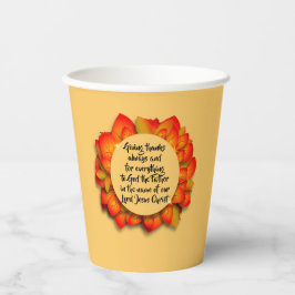 Erntedank Biokonzept Herbstblatt Pappbecher