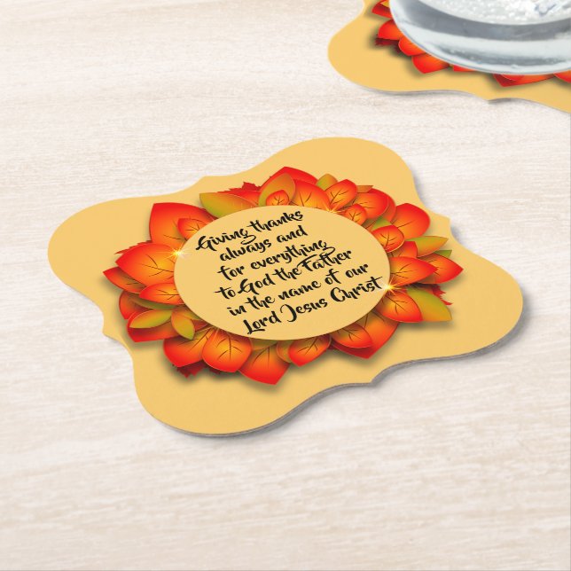 Erntedank Biokonzept Herbstblatt Untersetzer (angewinkelt)