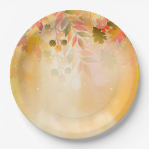 Erntedank Blätter Herbstsparkle Pappteller