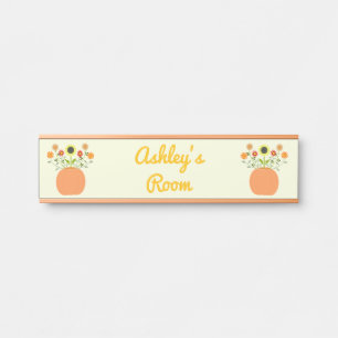 Erntedank Blume in Pumpkin Individuelle Name Türschild