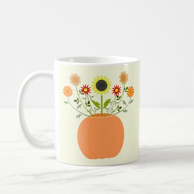 Erntedank Blume in Pumpkin Kaffeetasse (Links)