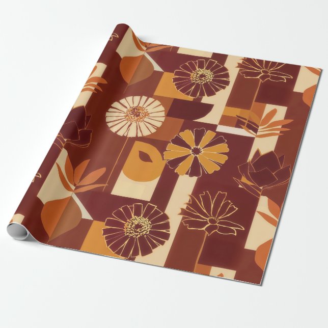 Erntedank-Blumenmuster Geschenkpapier (Ungerollt)