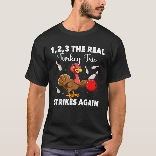 Erntedank Bowling Bowler Türkei Bowling T-Shirt (Vorderseite)