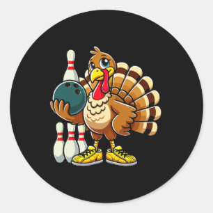 Erntedank Bowling Shirt Damen Männer Funny Türkei Runder Aufkleber