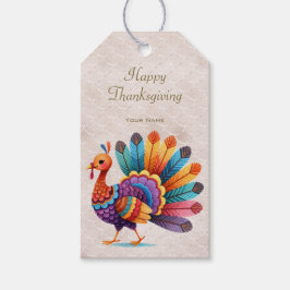 Erntedank Bright Feathers Türkei Geschenkmarke Geschenkanhänger
