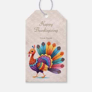 Erntedank Bright Feathers Türkei Geschenkmarke Geschenkanhänger