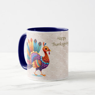 Erntedank Bright Feathers Türkei Tasse