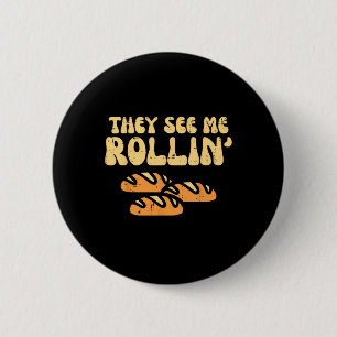 Erntedank Brot sehen sie mich Rollin Spaß Pun Männ Button