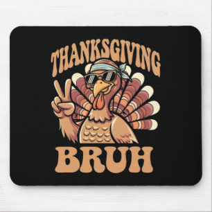 Erntedank Bruh Funny Turkey Fall Boys Mousepad