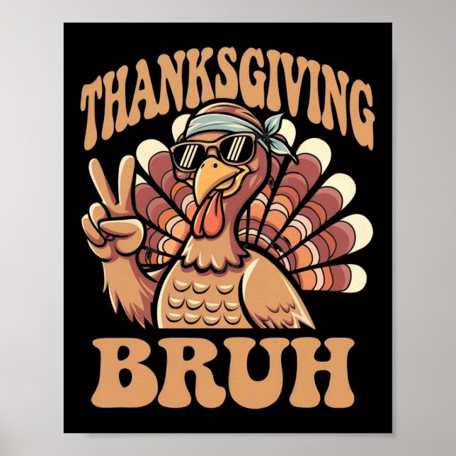 Erntedank Bruh Funny Turkey Fall Boys Poster (Vorne)