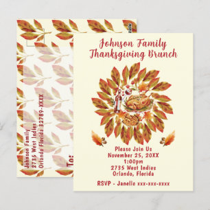 Erntedank Brunch Herbstfest Szene Postkarte