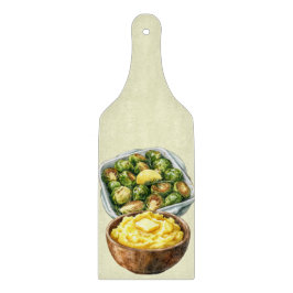 ERNTEDANK BRUSSLE SPROUTS & MASHED KARTOFFELN SCHNEIDEBRETT