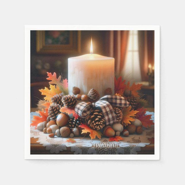 Erntedank Candle Center Serviette (Vorderseite)