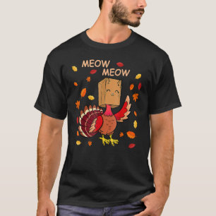 Erntedank Cat Fake Cat Meow Erntedank Turke T-Shirt