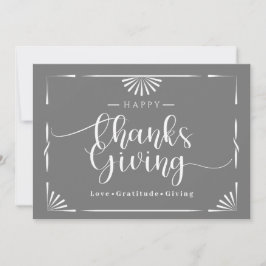 Erntedank Chic Elegant Gray Feiertagskarte
