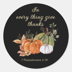 Erntedank Christlich Bibel Verse Pumpkins Runder Aufkleber