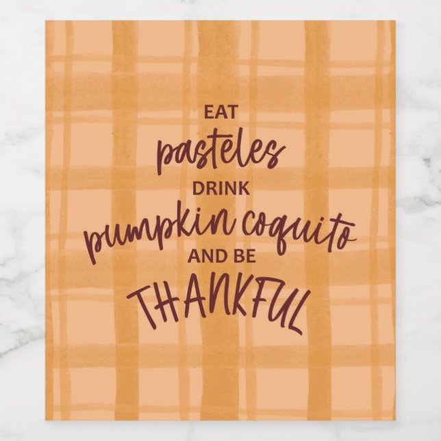 Erntedank Coquito Weinetikett (Einzelnes Label)