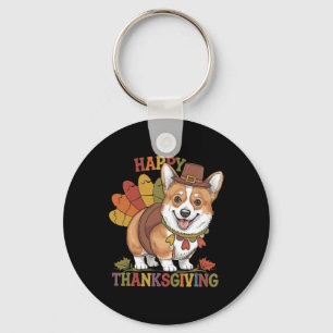 Erntedank-Corgi-Hund Truthahn  Schlüsselanhänger