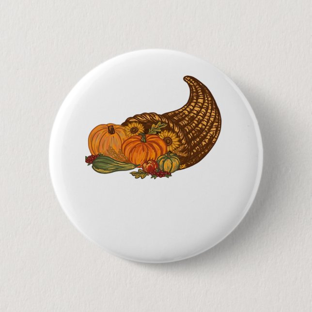 Erntedank Cornucopia Classic T - Shirt Button (Vorderseite)