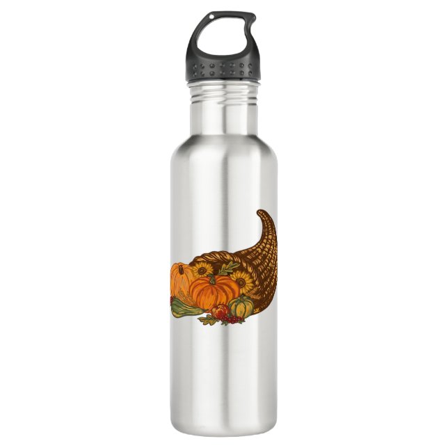 Erntedank Cornucopia Classic T - Shirt Edelstahlflasche (Vorderseite)