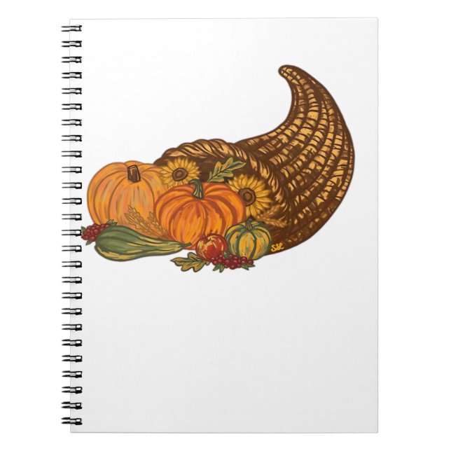 Erntedank Cornucopia Classic T - Shirt Notizblock (Vorderseite)