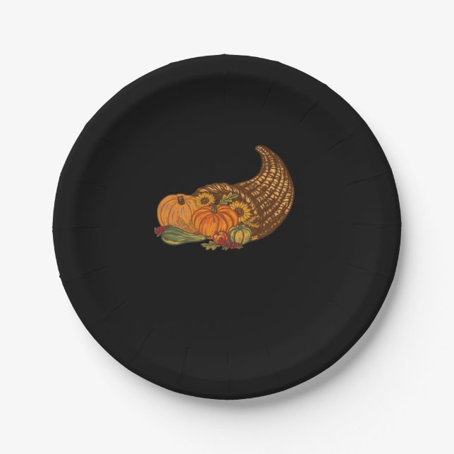 Erntedank Cornucopia Classic T - Shirt Pappteller (Vorderseite)
