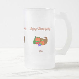 Erntedank Cornucopia Große Mattierte Tasse aus Gla