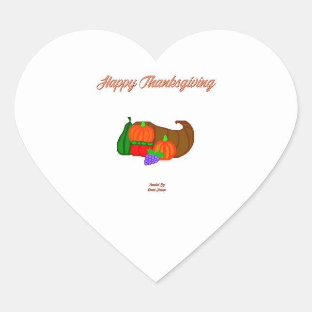 Erntedank Cornucopia Heart Sticker (Vorderseite)