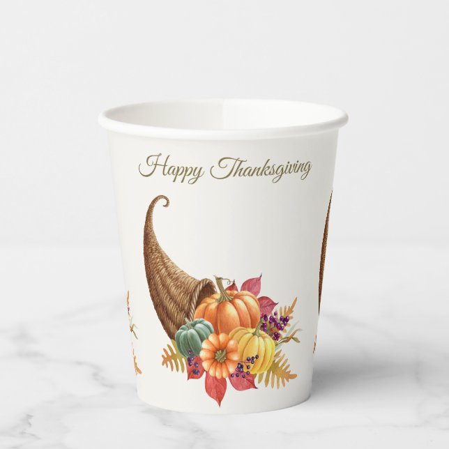 Erntedank Cornucopia Paper Cups Pappbecher (Links)