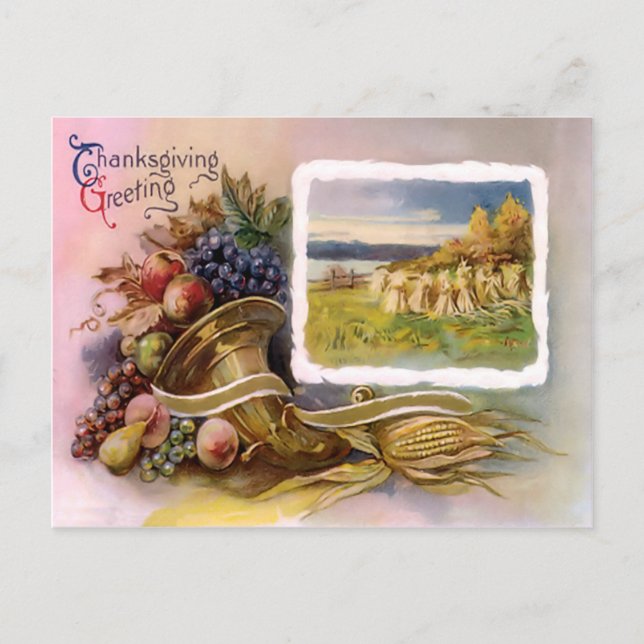 Erntedank Cornucopia Postkarte (Vorderseite)