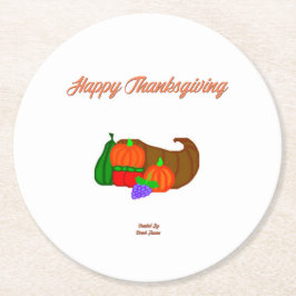 Erntedank Cornucopia Round Paper Untersetzer