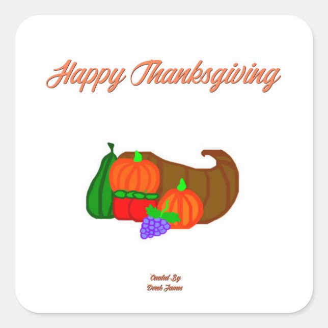 Erntedank Cornucopia Square Sticker (Vorderseite)
