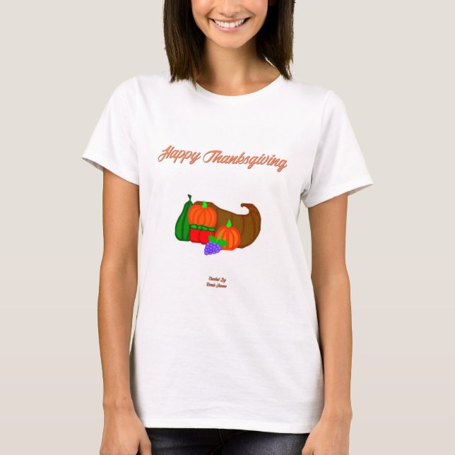 Erntedank Cornucopia Women's White T Shirt (Vorderseite)