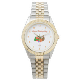 Erntedank Cornucopia Zwei-Tone-Armband Watch Armbanduhr