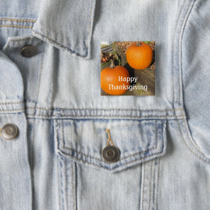 Erntedank Country Pumpkins Button