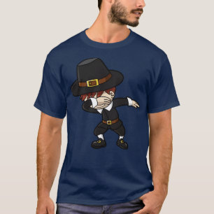Erntedank Dabbing Pilgrim Dab Dance Boys Kinder T-Shirt
