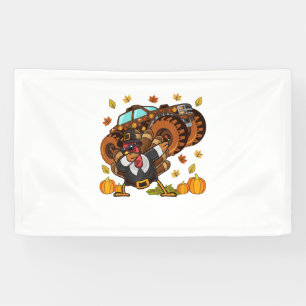 Erntedank Dabbing Turkey Monster Truck Banner