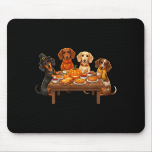 Erntedank Dachshund Hunde Abendessen Fest Herbst M Mousepad