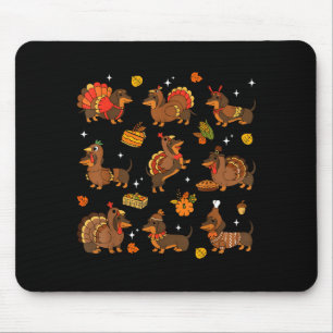 Erntedank Dachshund Wiener Hund Süße Kürbispastete Mousepad