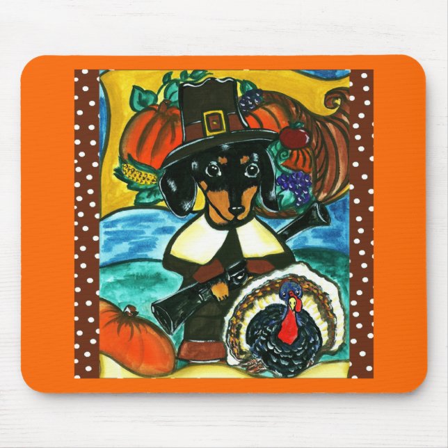 Erntedank Dackel Mousepad (Vorne)